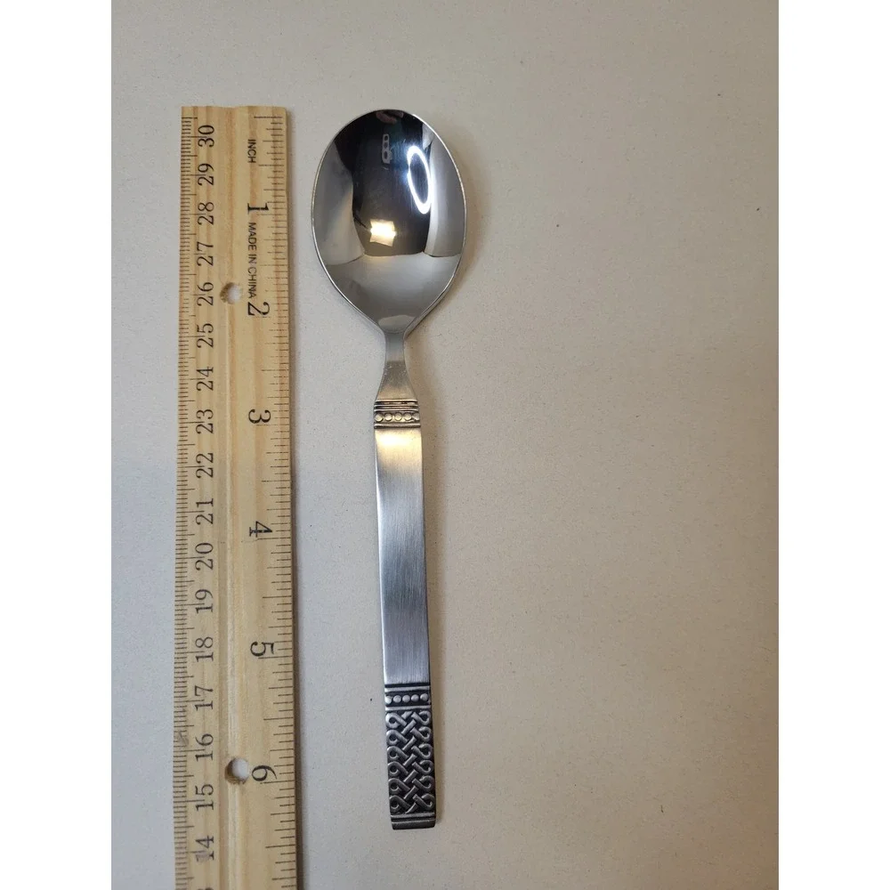 Danika by MSI Japan Stainless Teaspoon Celtic Knot Basketweave Pattern 6.25
